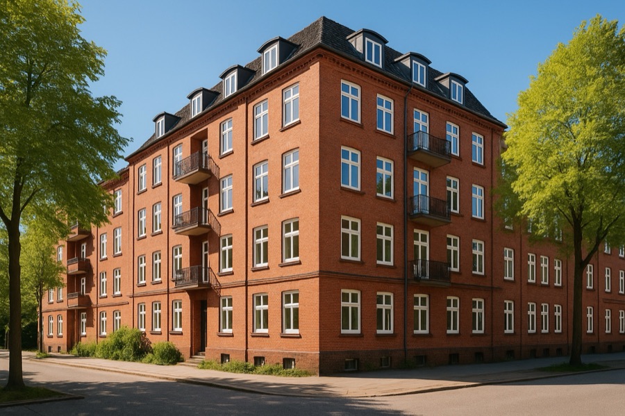 Rotklinker-Mehrfamilienhaus in Hamburg