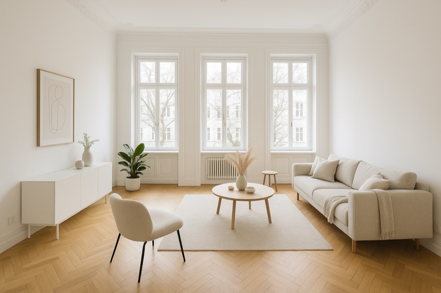 Helle Altbauwohnung mit Parkett in Hamburg, bereit zur Vermietung